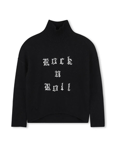 Детский свитер черного цвета с длинным рукавом Zadig&voltaire