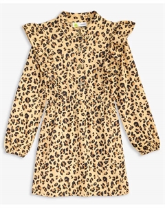 Детская рубашка-платье с леопардовым принтом для девочек 5-20, загар/бежевый Epic threads