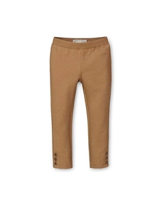 Брюки Ponte на пуговицах для девочек, для малышей, коричневый Hope & henry