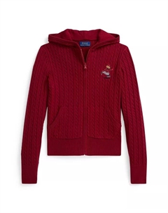 Детская толстовка с длинным рукавом и медвежонком Polo, на молнии, для девочек 7-16 лет, красный Polo ralph lauren