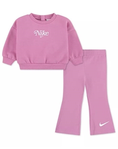 Комплект для девочек из футболки и леггинсов Solid Crew, розовый Nike