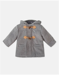 Серое детское пальто из флиса с капюшоном, серый Tutto piccolo