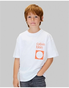 Детская футболка с рисунком на спине, белый Calvin klein