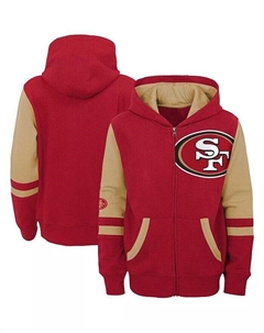 Толстовка с молнией во всю длину с цветными блоками Big Boys Scarlet San Francisco 49ers, красный Outerstuff
