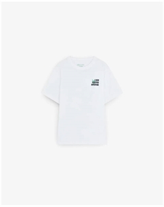 Детская хлопковая футболка с короткими рукавами и принтом на спине, белый Scalpers