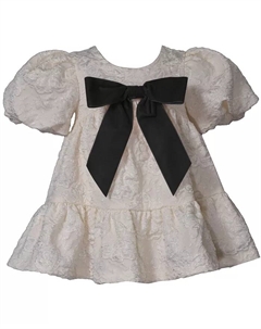 Платье для девочек с бантиком и жаккардовым узором, слоновая кость/кремовый Bonnie baby