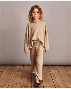 Худи из трикотажа спортивный костюм для девочки с вышивкой, песочный Coconut el corte inglés