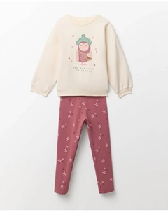 Комплект из флиса с рисунком, темно-розовый Сфера