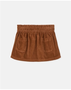 Вельветовая юбка-солнце для девочки с накладными карманами, темно-горчичный Kids el corte inglés