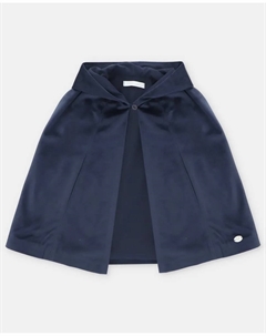 Детский плащ с капюшоном из бархата темно-синего цвета Martin aranda