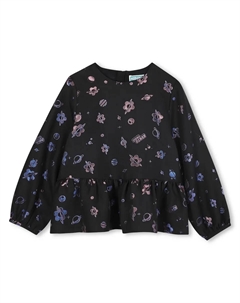 Детская блузка черного цвета с длинным рукавом Kenzo kids