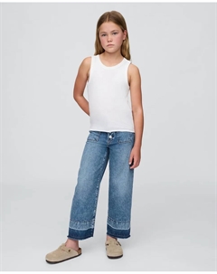 Детские джинсы для девочки с укороченными штанинами, синий Gap