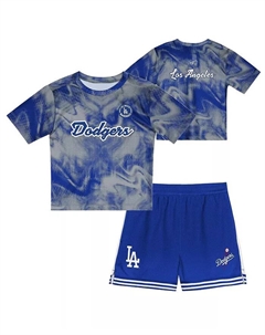 Детский комплект из футболки и шорт Toddler Gray/Royal Los Angeles Dodgers Pinch Hitter Infielder Outerstuff