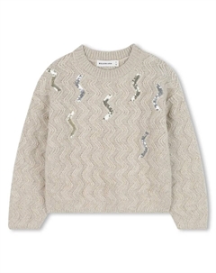 Детский джемпер с длинными рукавами и золотыми нитями Billieblush