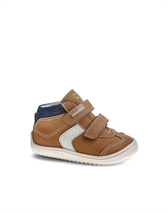 Детские кожаные ботинки Barefoot с липучкой, коричневый Pablosky