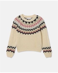 Рождественский свитер с жаккардовым воротником и металлизированной нитью для девочек, белый Kids el corte inglés