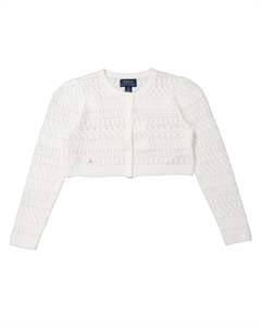 Девочки Белый Короткий Вязаный Кардиган Polo ralph lauren
