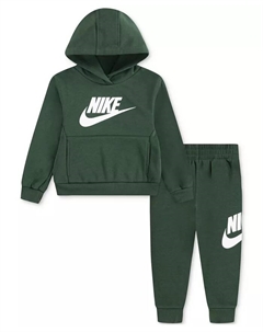 Детский комплект для мальчиков и девочек 2T-4T: худи и брюки из флиса Club, 2 предмета, зеленый Nike