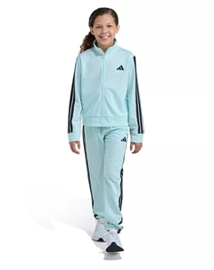 Детский 2-предметный комплект для мероприятий: куртка и джоггеры из трикотажа для девочек 8-16, синий Adidas