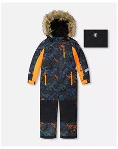 Комбинезон для игр в снегу Big Boys с принтом робота-динозавра, черный Deux par deux