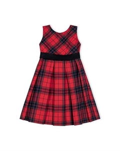 Плиссированное праздничное платье без рукавов для девочек с поясом на талии, детское, красный Hope & henry