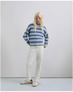 Детский вязаный свитер с полосатым принтом, синий Scalpers