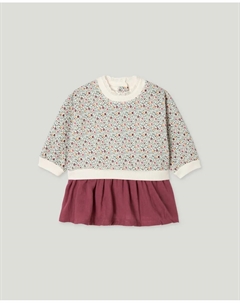 Детское платье для девочки с длинным рукавом, комбинированное с фантазийным принтом, розовый Baby el corte inglés