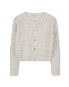 Девочковый вязаный свитер золотого цвета с длинными рукавами Michael kors