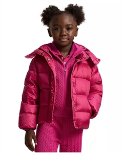 Детская куртка с капюшоном Metallic для девочек размеров 2T-6X, розовый Polo ralph lauren