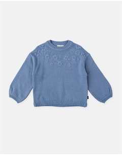 Вязаный детский джемпер синие цветы Tutto piccolo