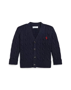 Детский кардиган для мальчиков из хлопка с узором "косичка", синий Polo ralph lauren