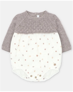 Вязаный комбинезон для младенца с фантазийным принтом цвета тауп Martin aranda