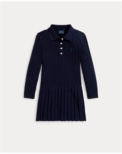 Детское платье из хлопка с узором елочка, темно-синий Polo ralph lauren