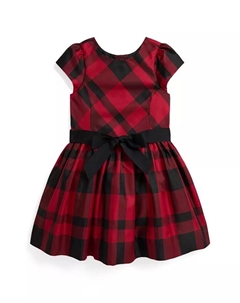Детское платье с коротким рукавом в клетку для девочек размеров 2T-6X, красный Polo ralph lauren
