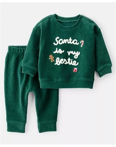 Детский комплект для мальчиков или девочек: футболка с длинным рукавом и штанишки, 2 предмета, зеленый Carter`s