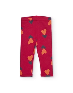 Детские леггинсы в вишневом цвете с принтом в виде сердечек Tuc tuc