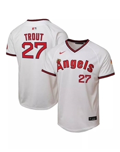 Футболка для мальчиков и девочек Mike Trout белая Los Angeles Angels Alternate 2 Limited Player Nike