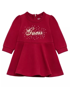 Детский комплект для девочек из 2 предметов: платье с длинными рукавами и шортики-блумеры Guess