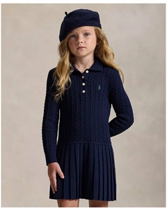 Детское платье-свитер с длинными рукавами Mini-Cable для девочек 2T-6X, синий Polo ralph lauren