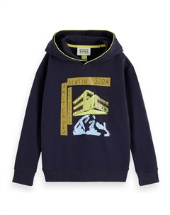 Худи Relaxed Fit Front Artwork, синий Scotch&soda