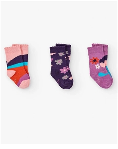 Набор из 3 пар коротких носков с детским принтом, мультиколор Boboli
