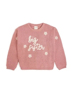 Большая и маленькая девочки вязаный свитер Big Sister, розовый Sweet wink