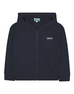 Свитшот 100% хлопок с капюшоном и молнией, темно-синий Kenzo kids