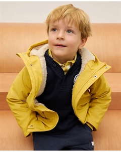 Детская парка с пропитанной тканью и подкладкой из искусственного овечьего меха, желтый Kids el corte inglés