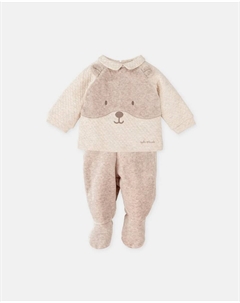 Детский комплект из двух частей с ножками в форме медвежонка, серо-коричневый Tutto piccolo