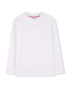 Детская хлопковая футболка, белый Hugo