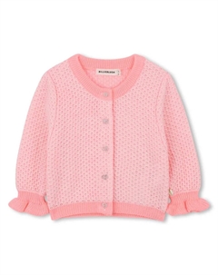 Вязаная детская кофта с пуговицами в форме сердца, светло-розовый Billieblush