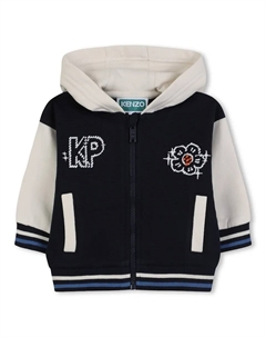 Детская куртка голубого цвета из хлопка Kenzo kids