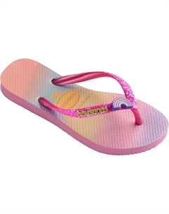 Сандалии Slim Glitter II Flip Flop Sandal, Pink Lemonade/Pink Flux Havaianas kids