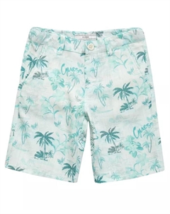 Шорты из льняной ткани с эффектом слэба с принтом Big Boys Guess